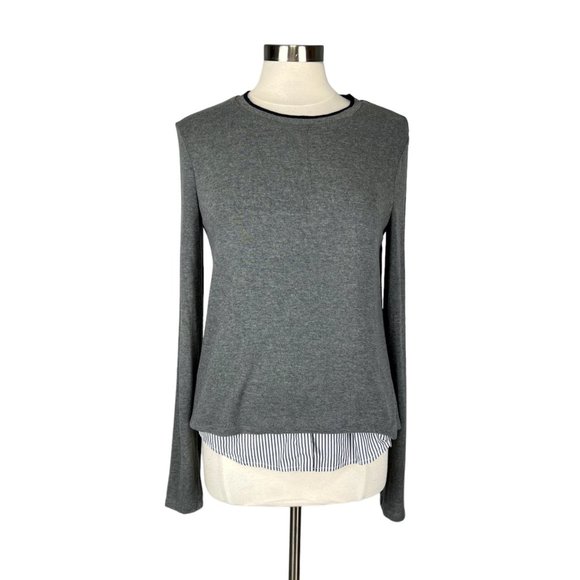 Bailey 44 Womens Manchester Gray Crew Neck Sweater Shirttail Hem size Large - Picture 4 of 16